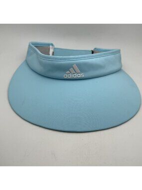 Adidas Golf Visor Sun Hat Sky Blue Adjustable Strap Performance Women's Unisex